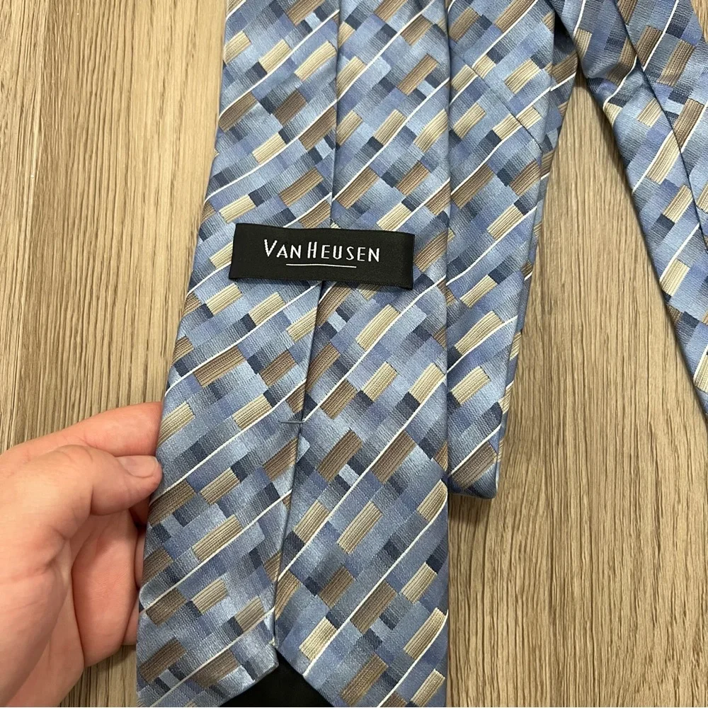 Van Heusen Blue and Black Silk Tie Bundle